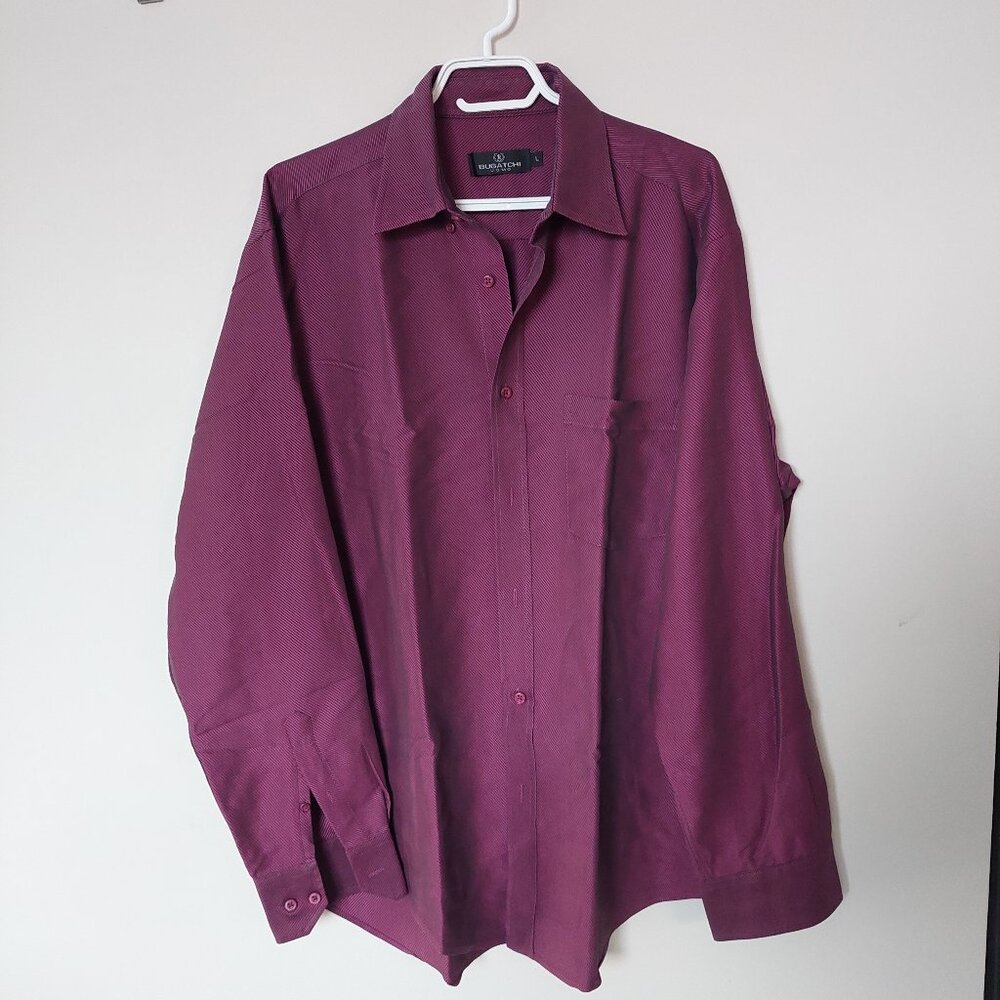 Bugatchi UomoMen's L Long Sleeve Dress Shirt Purple